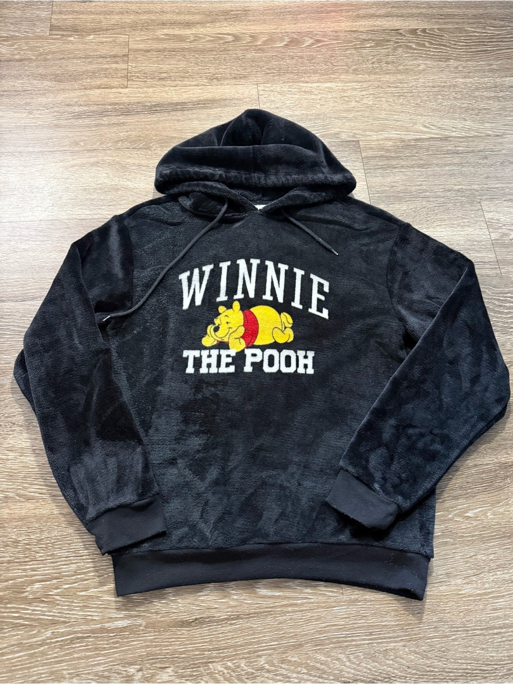 Disney Winnie The Pooh Fuzzy Hoodie Black